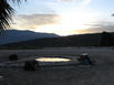 pool during sunset (Saline Valley Palm Springs)
